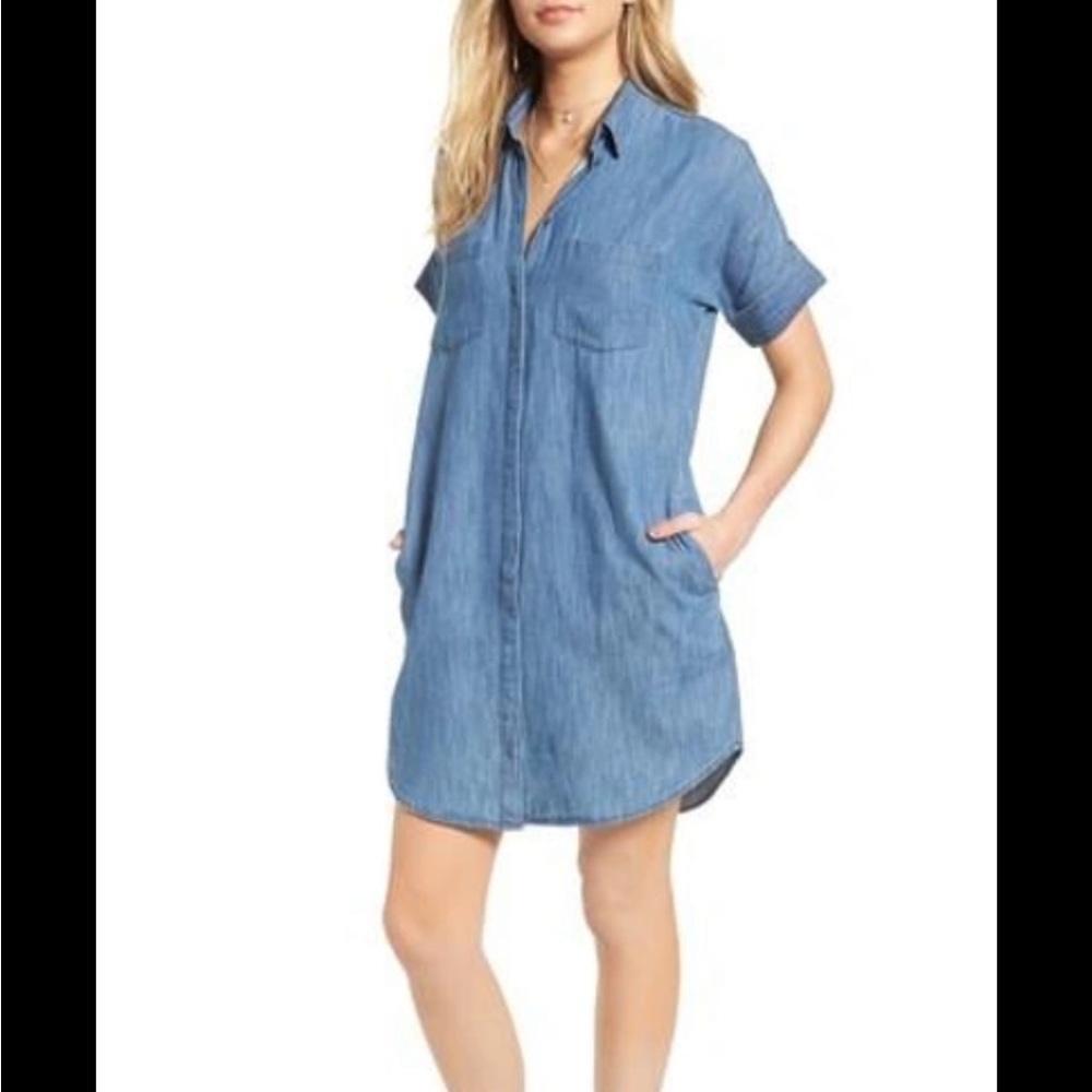 MADEWELL COURIER DENIM SHIRT DRESS